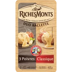 Duo de Raclettes Classique et 3 Poivres RichesMonts - 420g