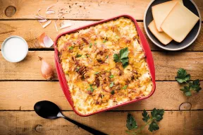 Gratin de pâtes des jours fériés à la raclette RichesMonts Gratin de pâtes des jours fériés à la raclette RichesMonts